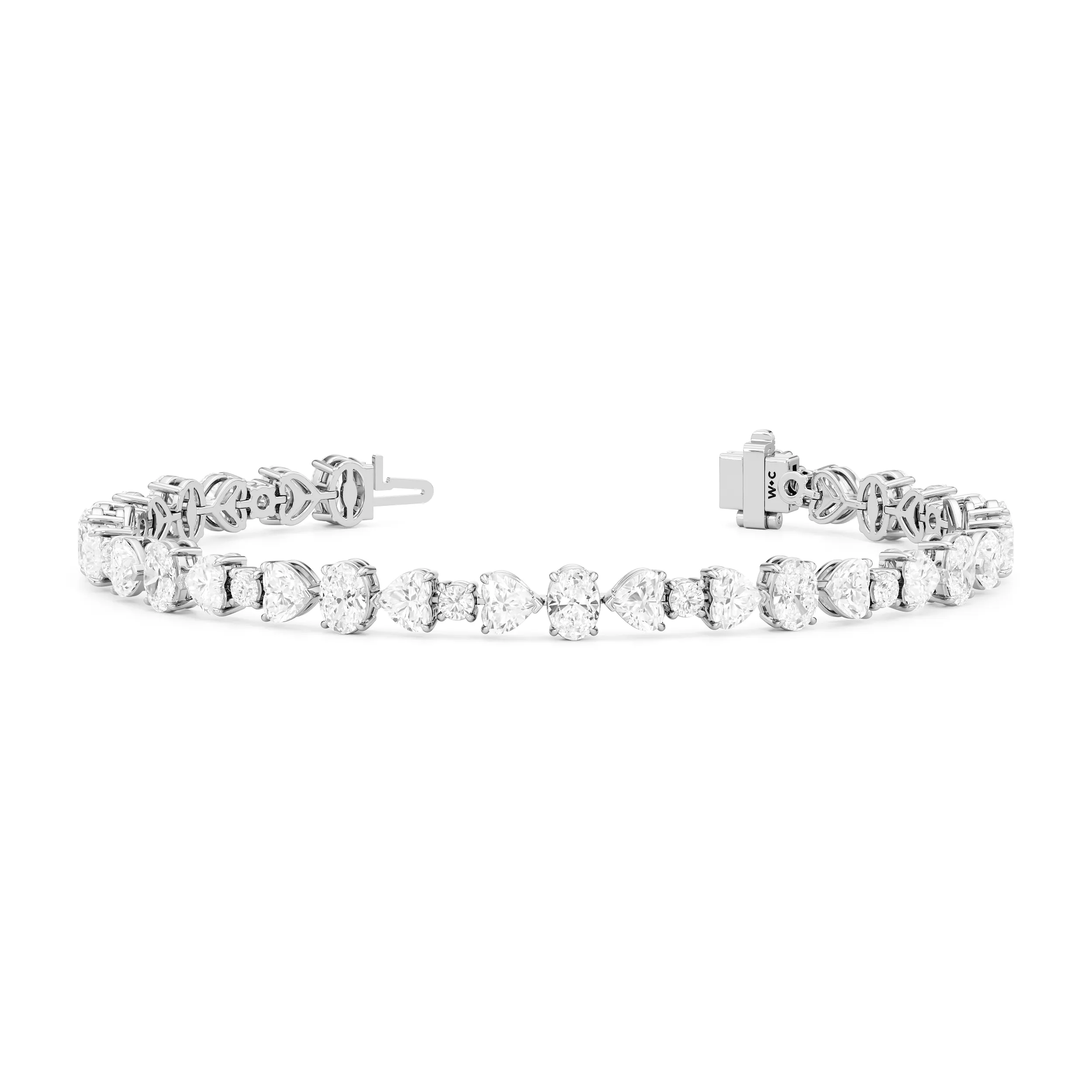 Hearts and Ovals Tennis Bracelet