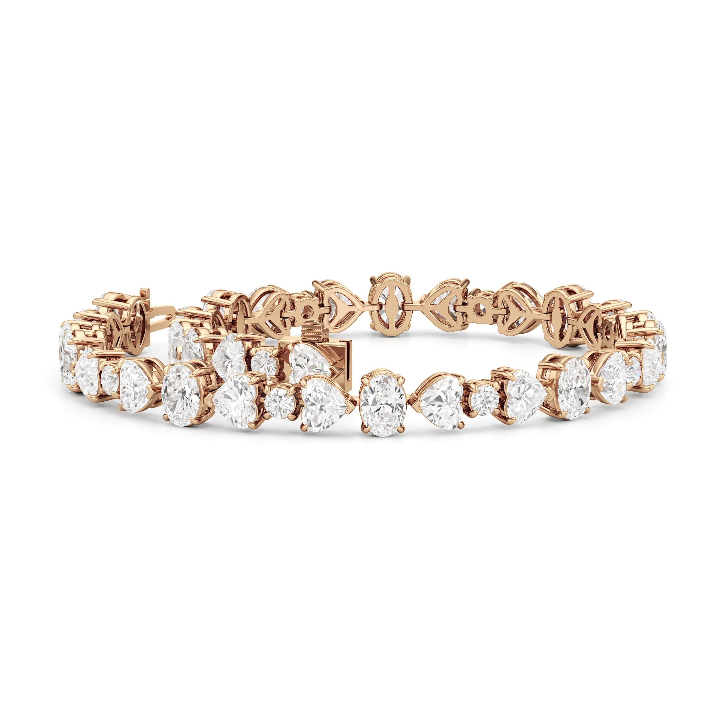 Hearts and Ovals Tennis Bracelet