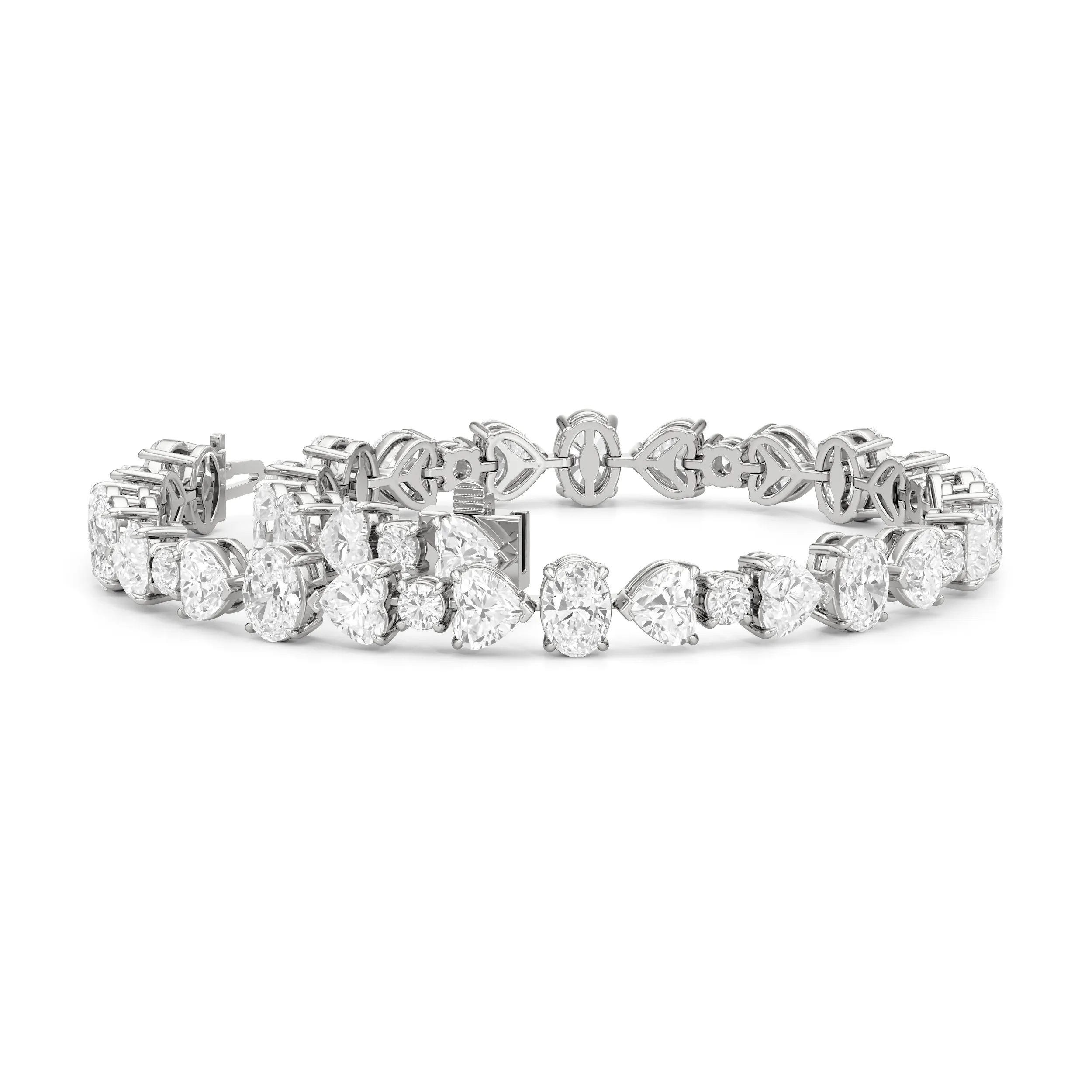 Hearts and Ovals Tennis Bracelet