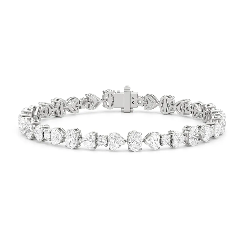 Hearts and Ovals Tennis Bracelet