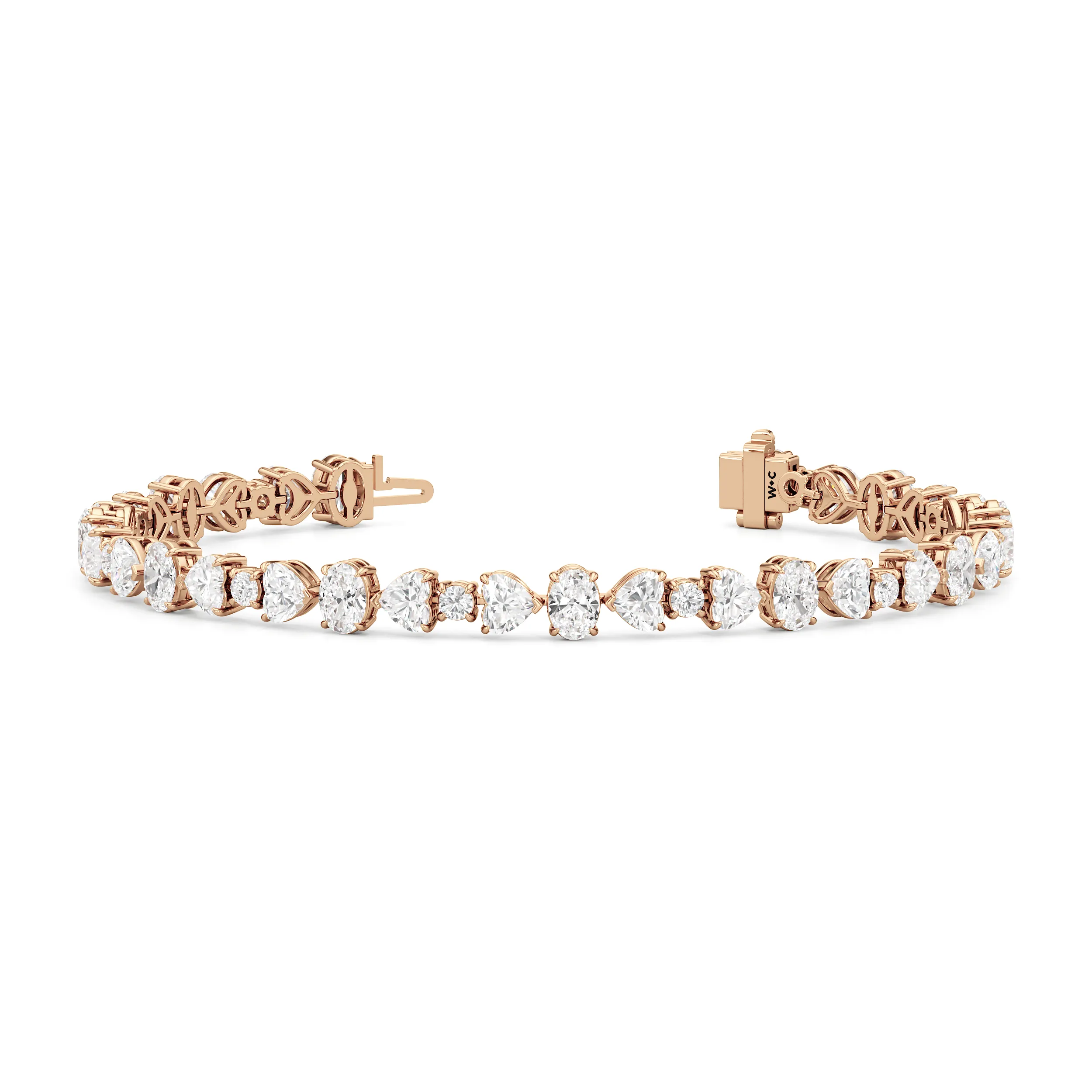 Hearts and Ovals Tennis Bracelet