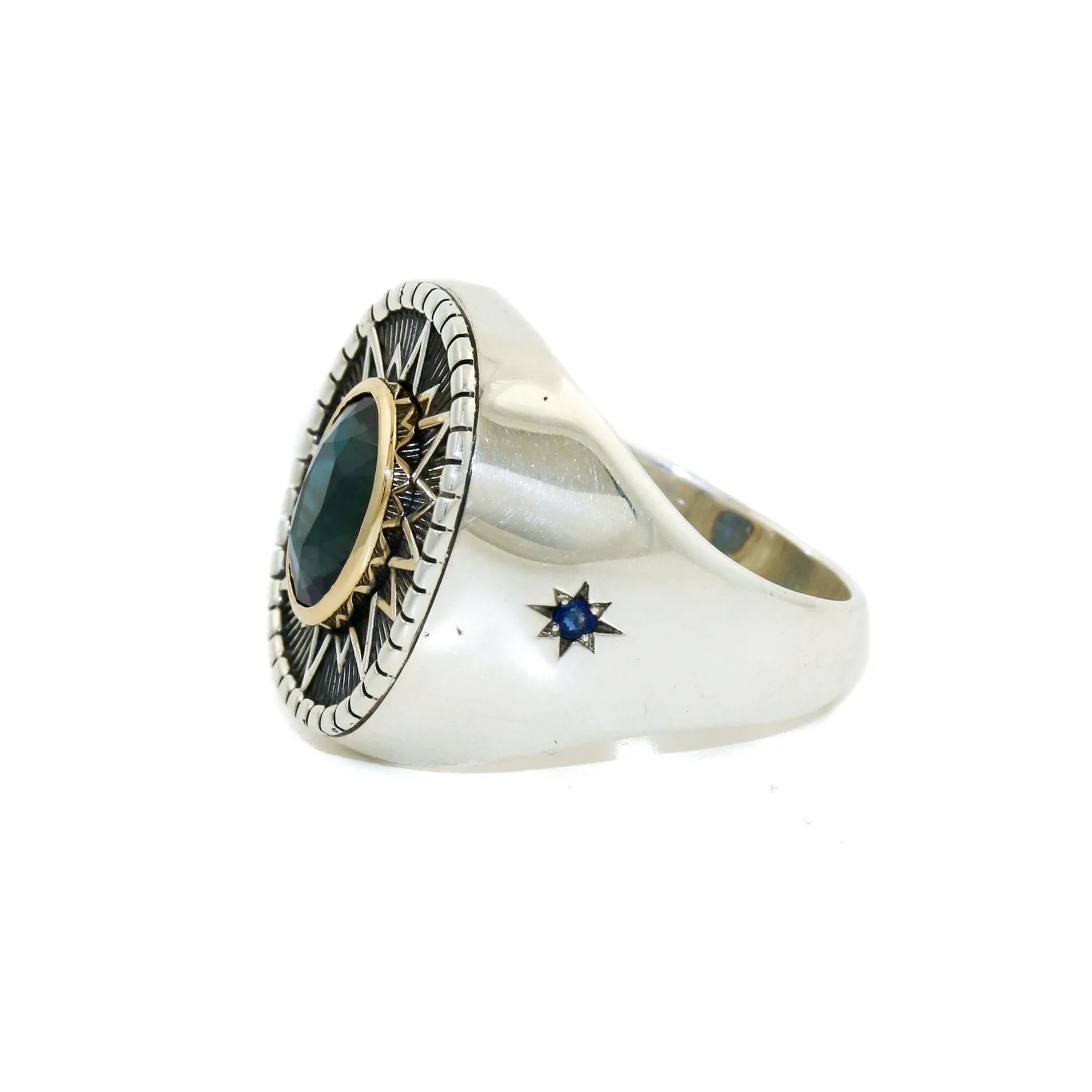 Heavy "Sirius" Signet x Blue Montana Sapphire