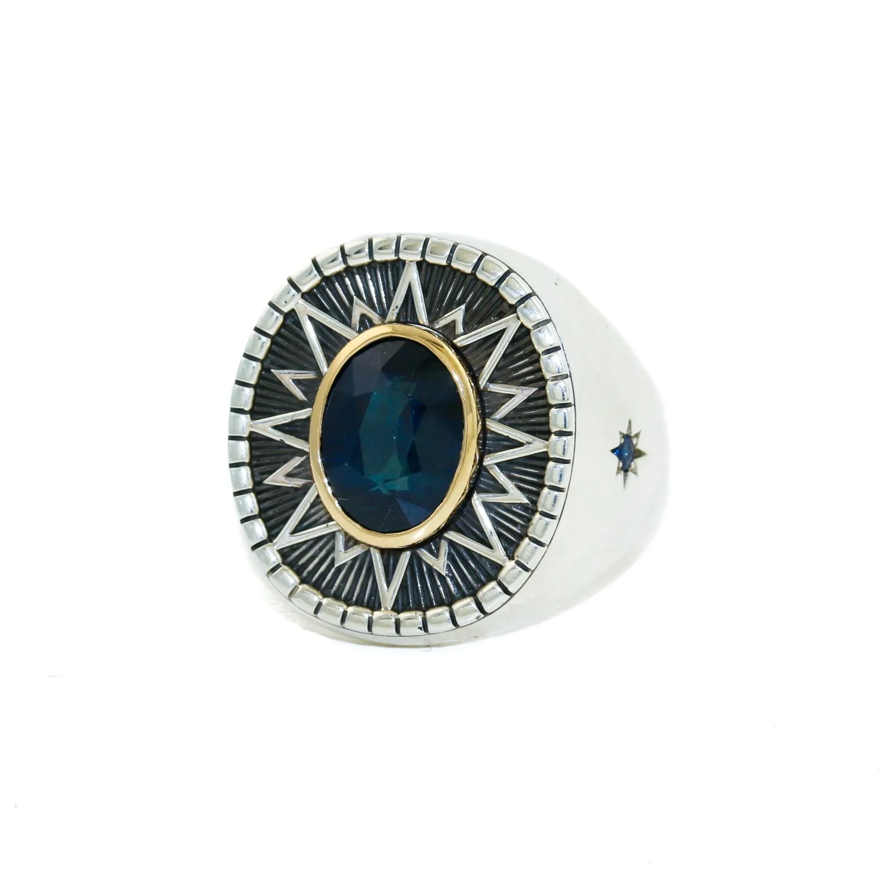 Heavy "Sirius" Signet x Blue Montana Sapphire