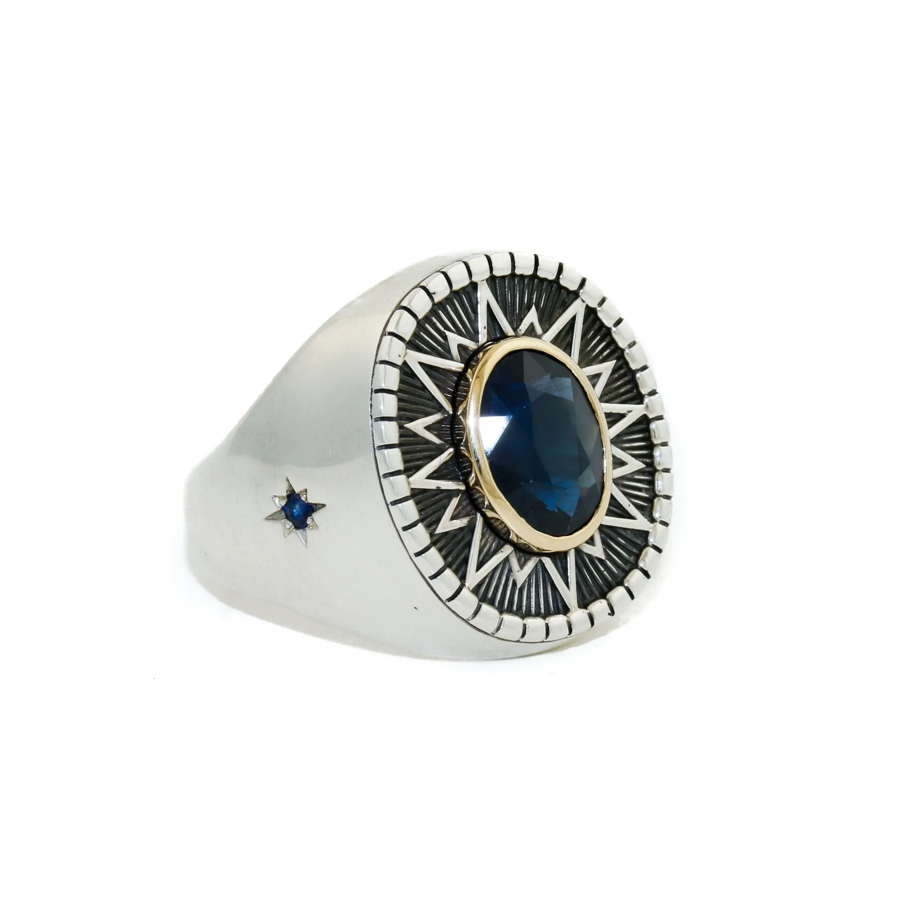 Heavy "Sirius" Signet x Blue Montana Sapphire