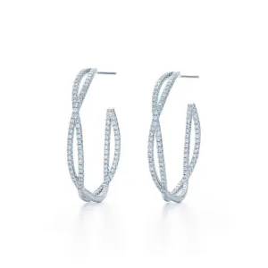 Hoop Earrings with Pavé Diamonds