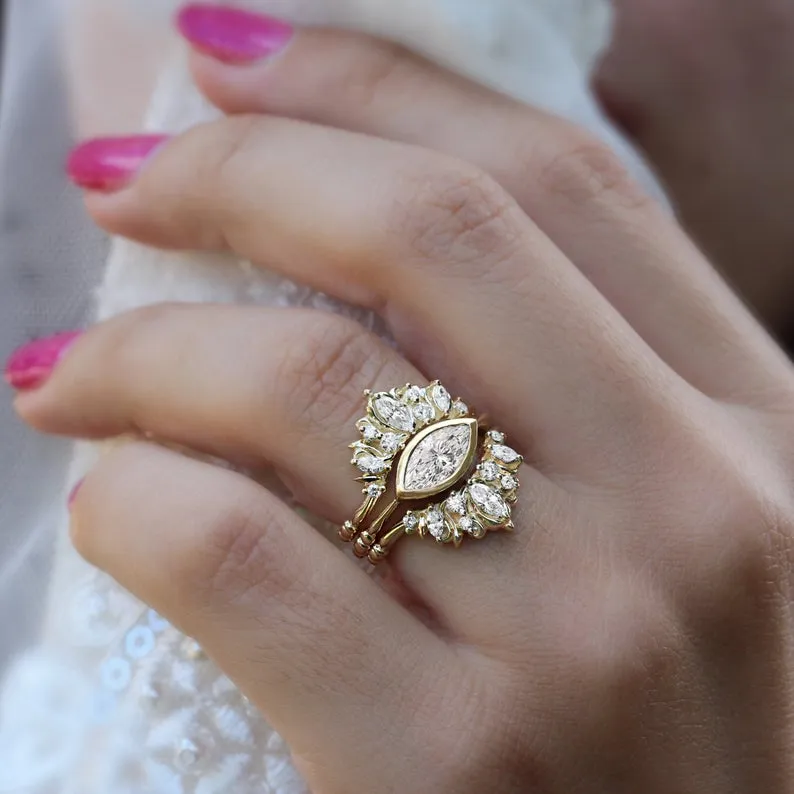 Illuminati unique wedding nesting diamond ring