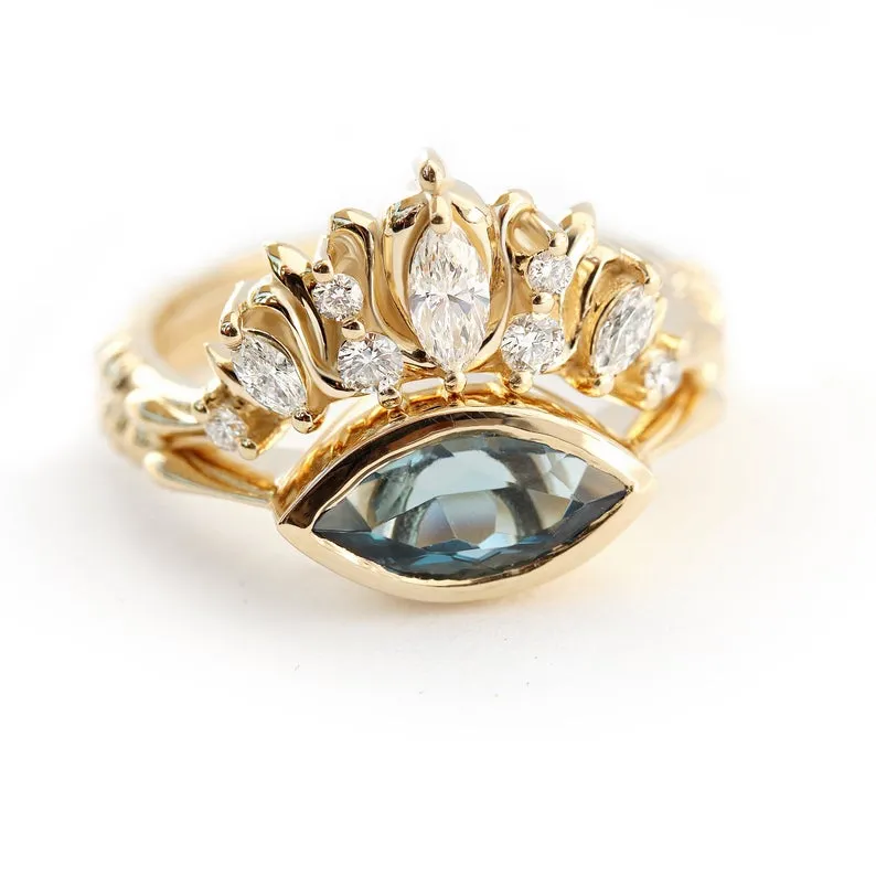 Illuminati unique wedding nesting diamond ring
