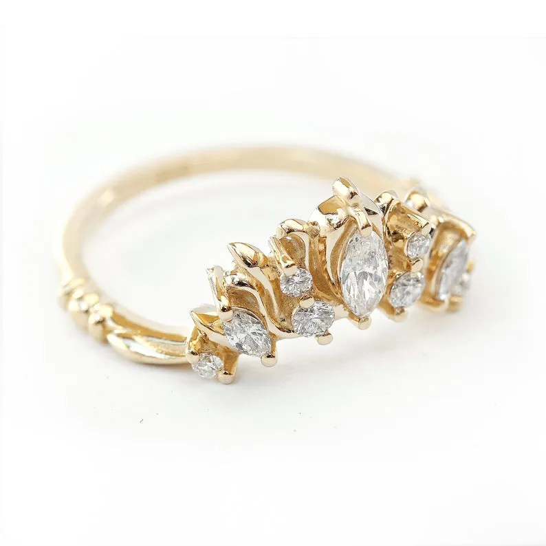 Illuminati unique wedding nesting diamond ring