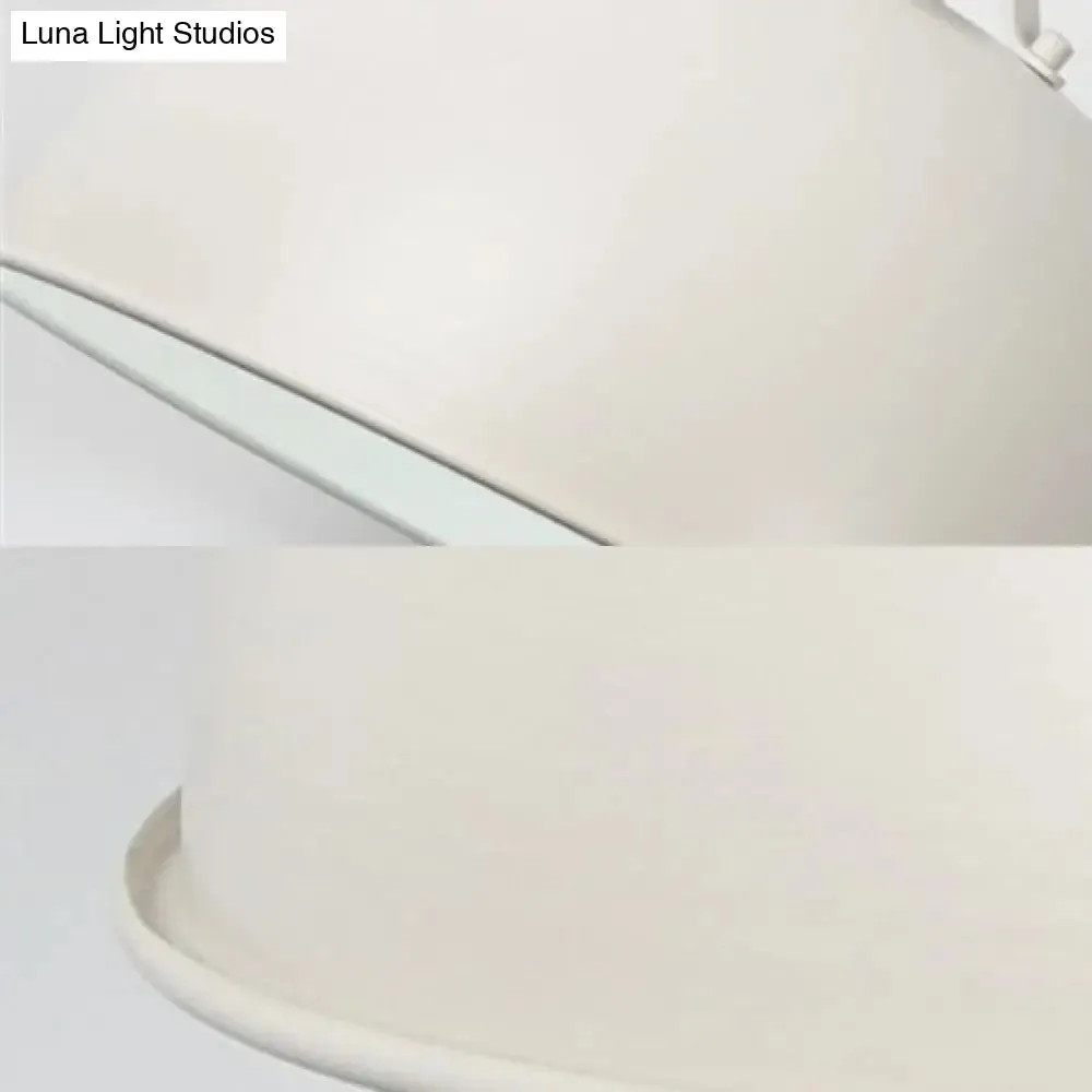 Industrial Dining Room Pendant Lighting - 16"/19.5" W 1-Light Metal Dome Shade, Hanging Ceiling Light in Black/White