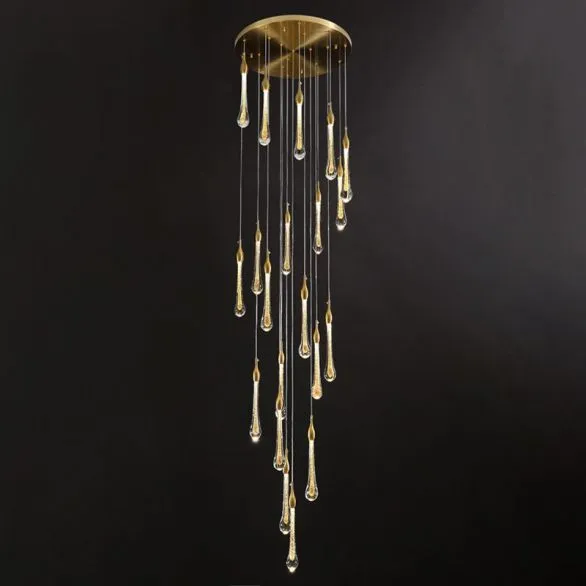 JADORE Pendant 20LT Brass and gold with clear drops
