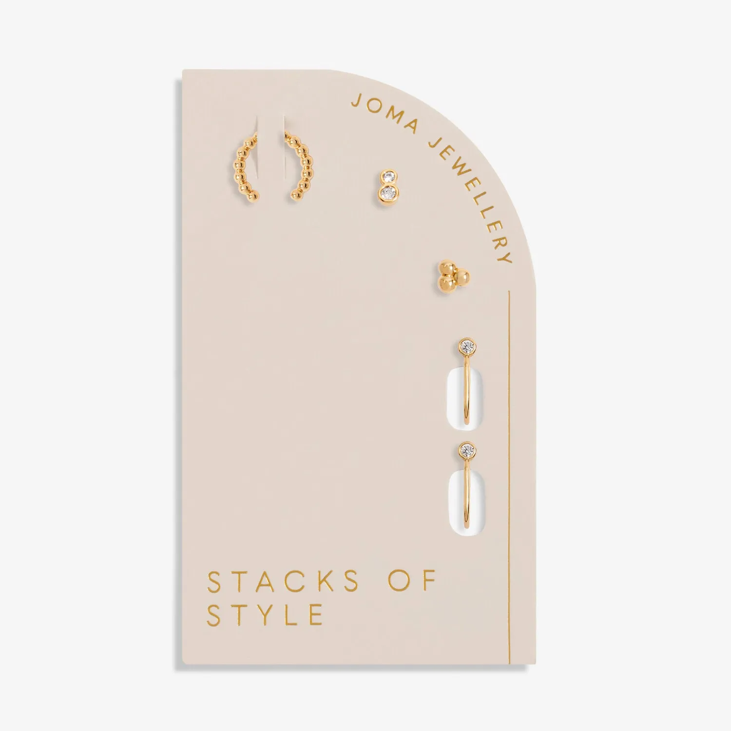 Joma Jewellery Stacks Of Style Gold Set Of Earrings