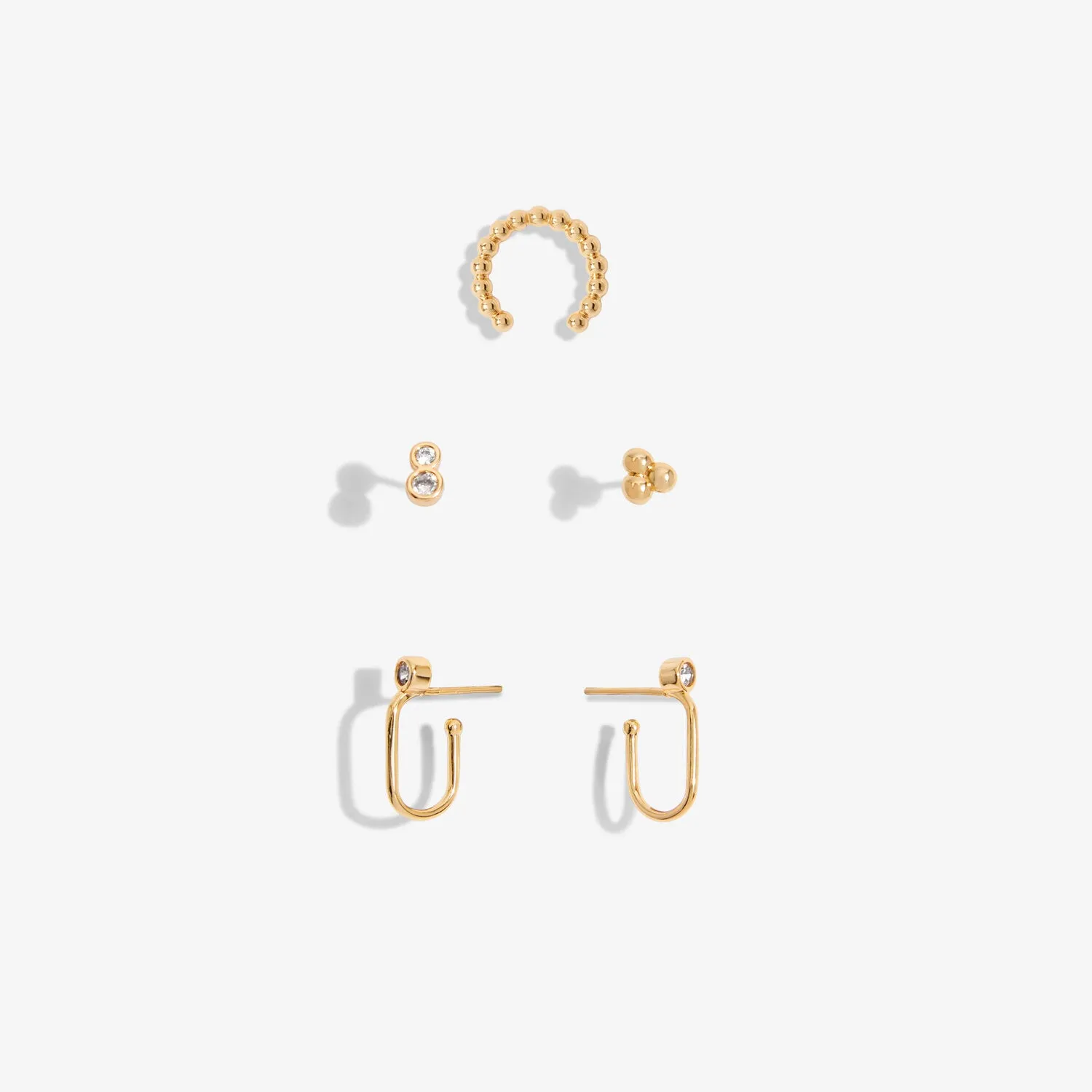 Joma Jewellery Stacks Of Style Gold Set Of Earrings