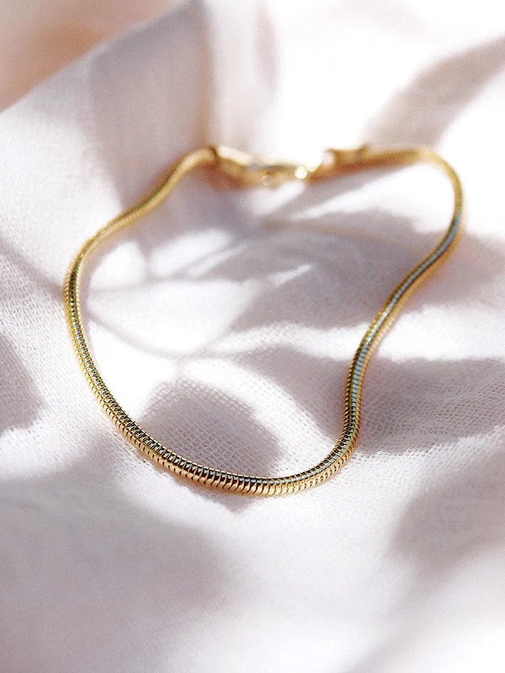 KE ALOHA JEWELRY GOLD FILLED SNAKE CHAIN BRACELET - AKELA