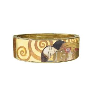 Klimt The Kiss Fine Art Hinged Cuff Gold Bangle Bracelet