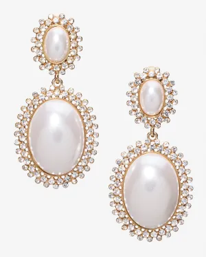 Large Pearl Drop Earring White