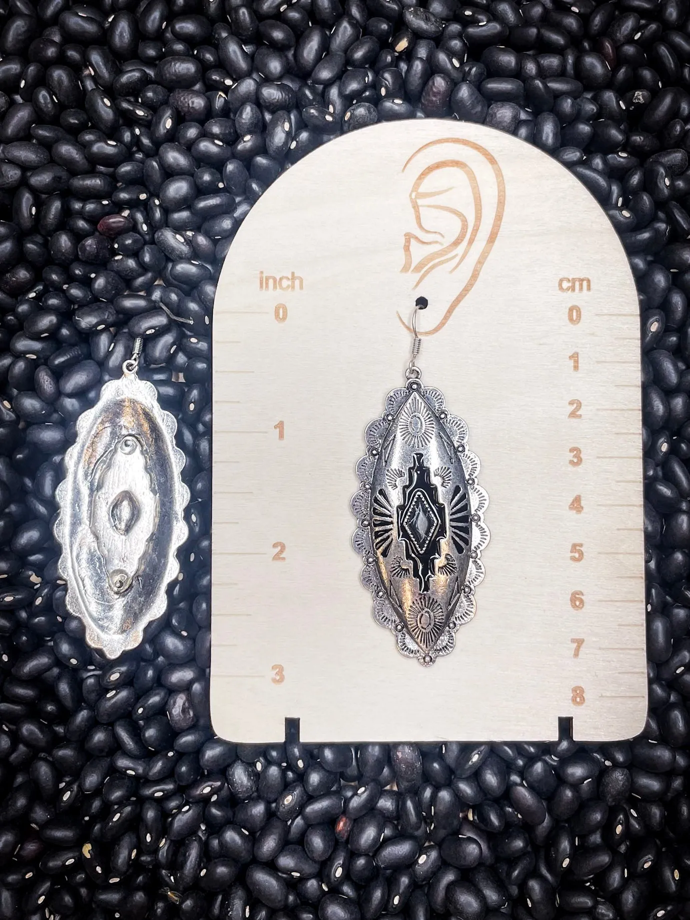 Largo Aztec Dangle Earrings - Black
