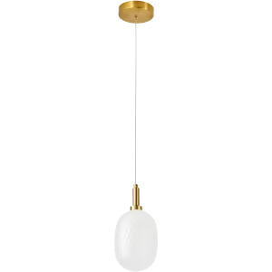 Lark Pendant 124mm Brass with Diamond Pattern Opal Glass