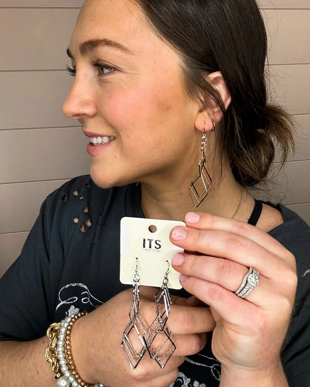 Layered Diamond Earring
