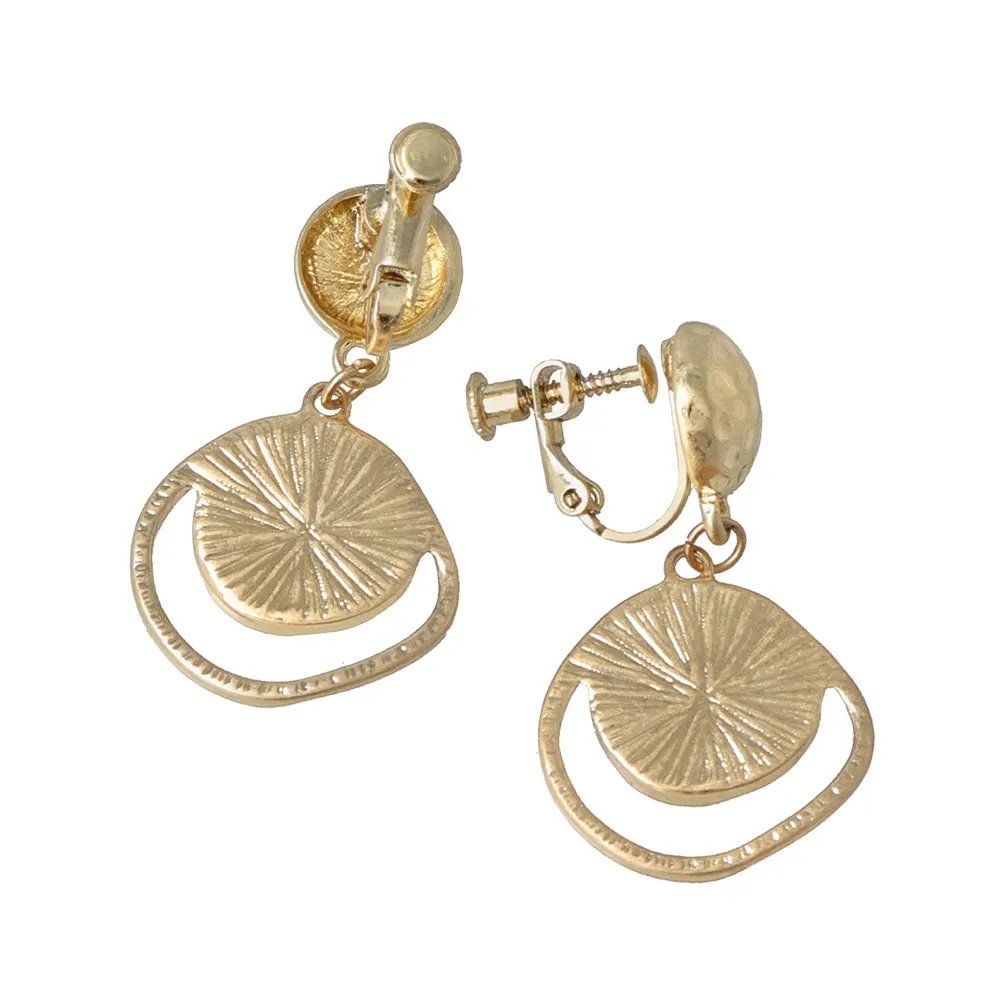 Leopard Haircalf Drop Clip On Earrings