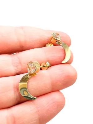 Lesotho Jewellery 14k Gold Earrings for Women - 2.51 Grams, Length - 1.8 cm