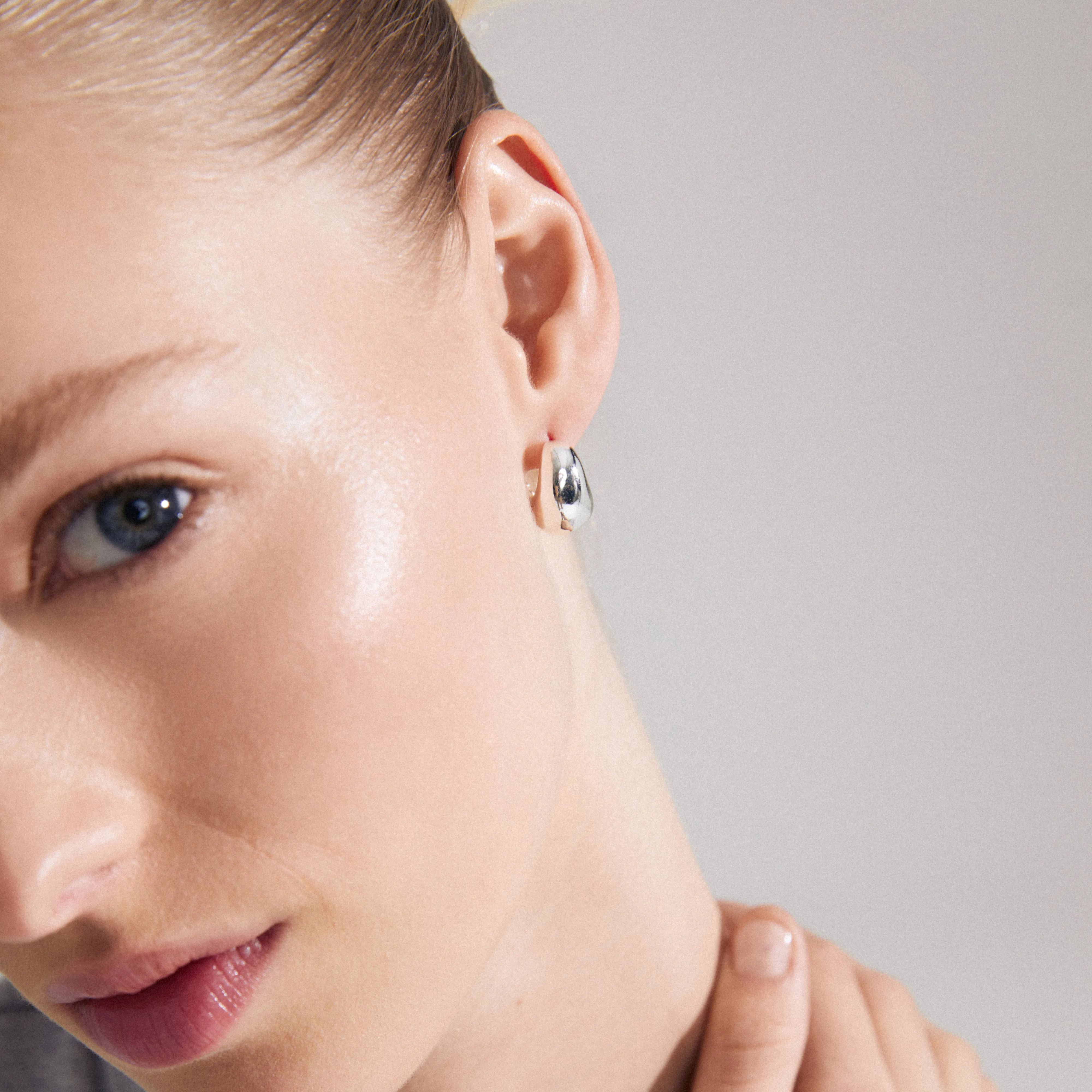 LIGHT chunky earrings silver-plated