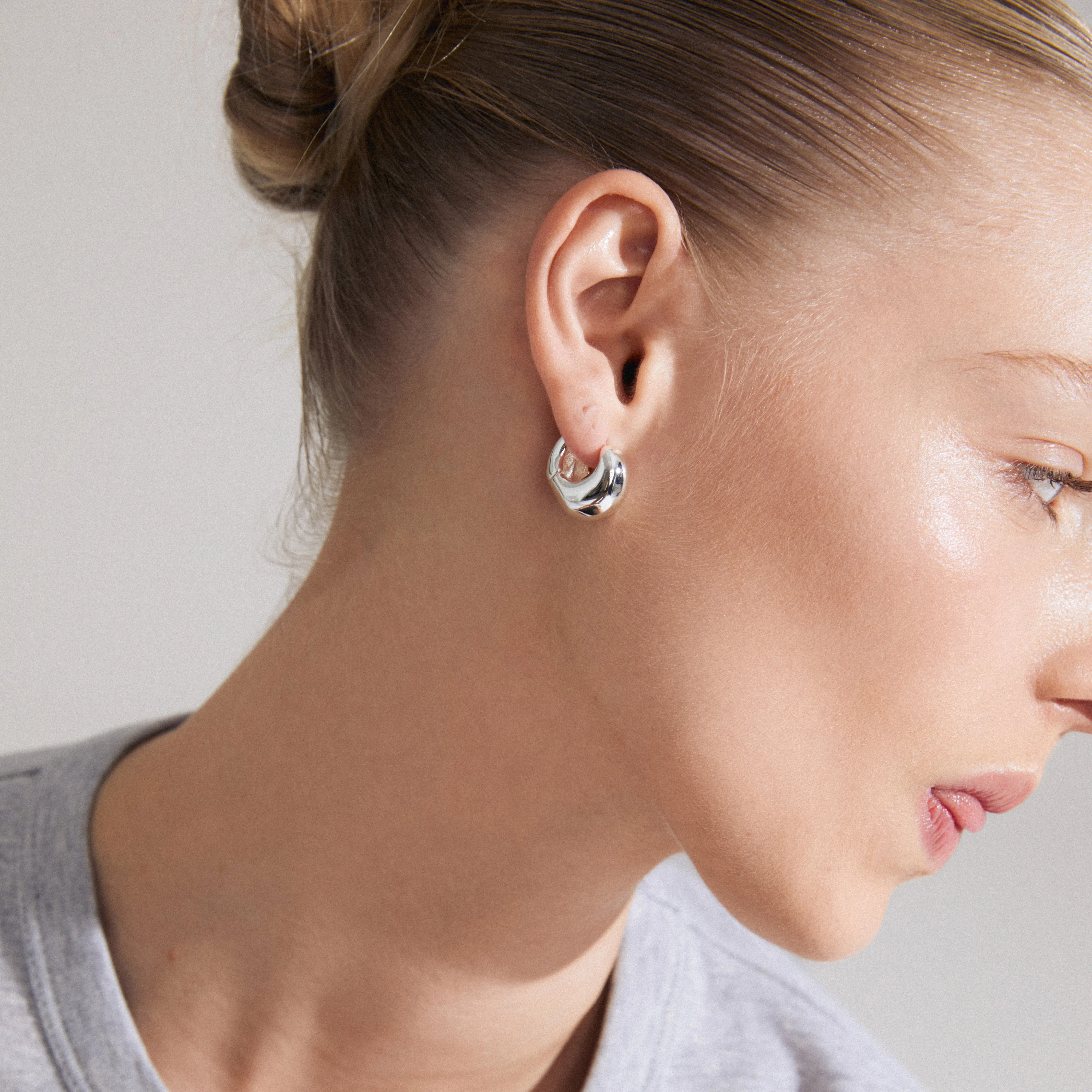 LIGHT chunky earrings silver-plated