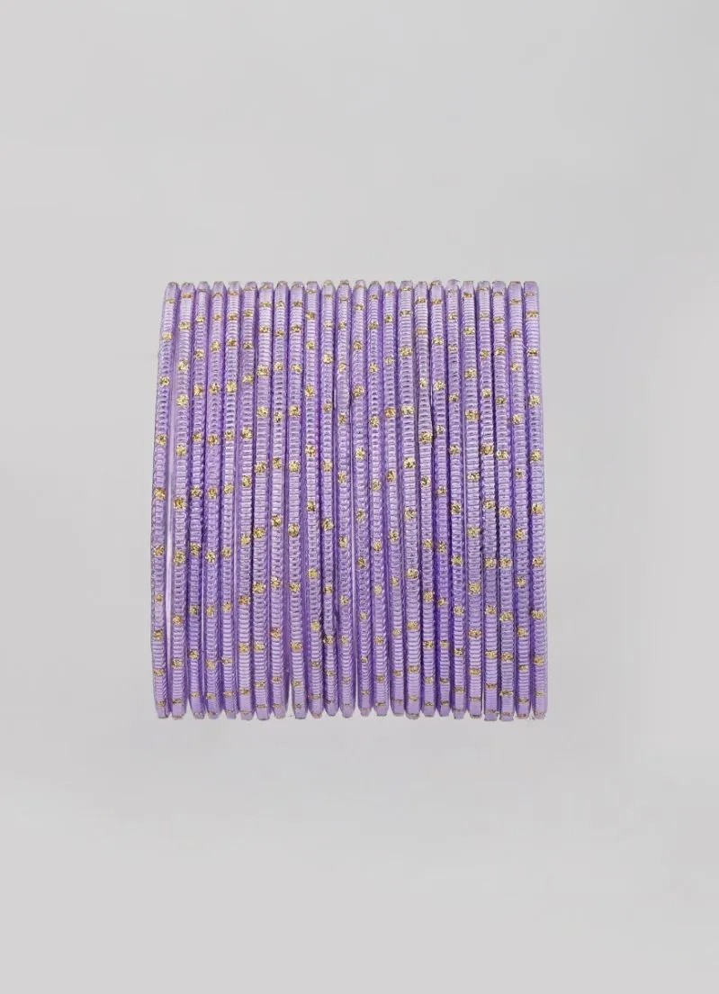 Lilac Glitter Spot Bangle Set