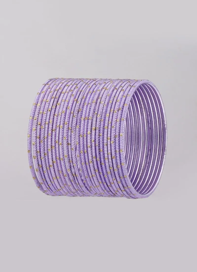 Lilac Glitter Spot Bangle Set
