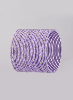 Lilac Glitter Spot Bangle Set