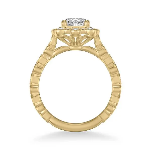 Lilith Vintage Unique Halo Diamond Engagement Ring