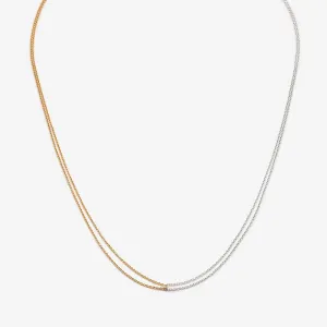 Loop Necklace - Silver & 10k Yellow Gold - 16" or 18"