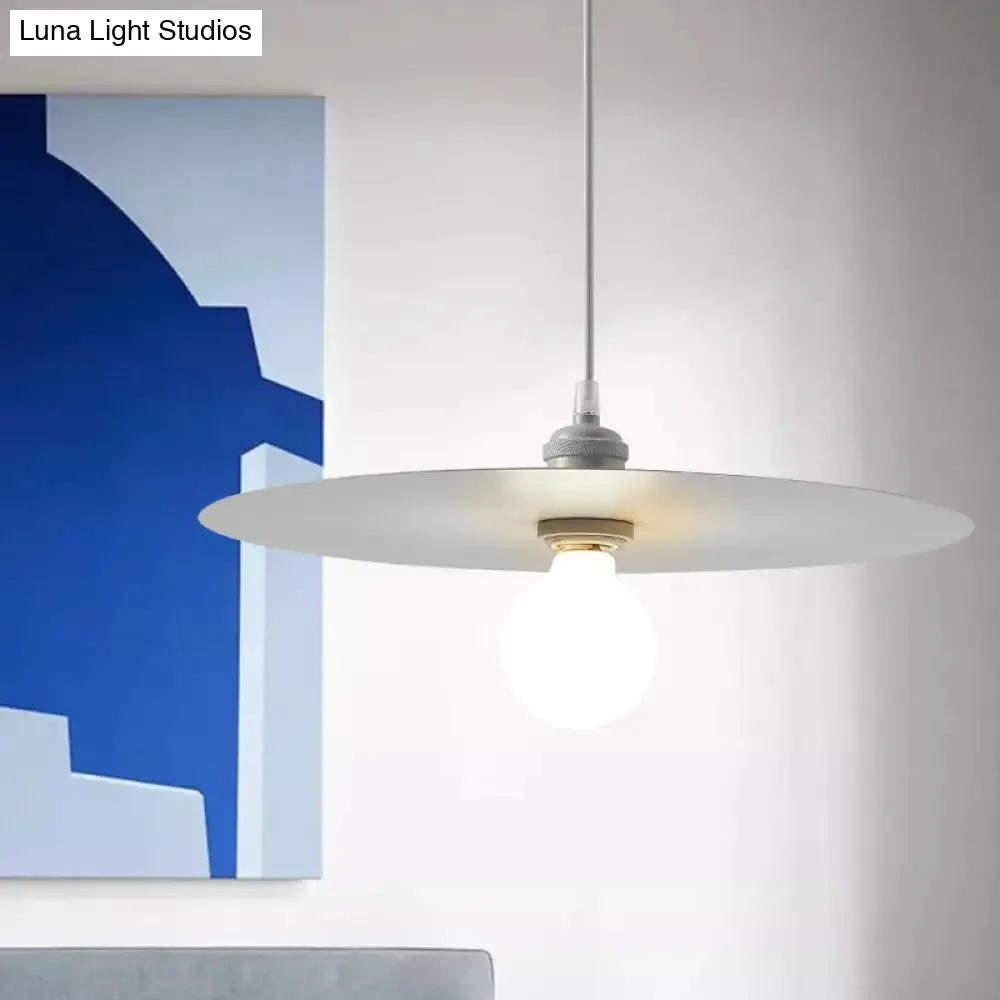 Macaron Pendant Light with Metal Disc Shade, Multi Color Options and Single Bulb