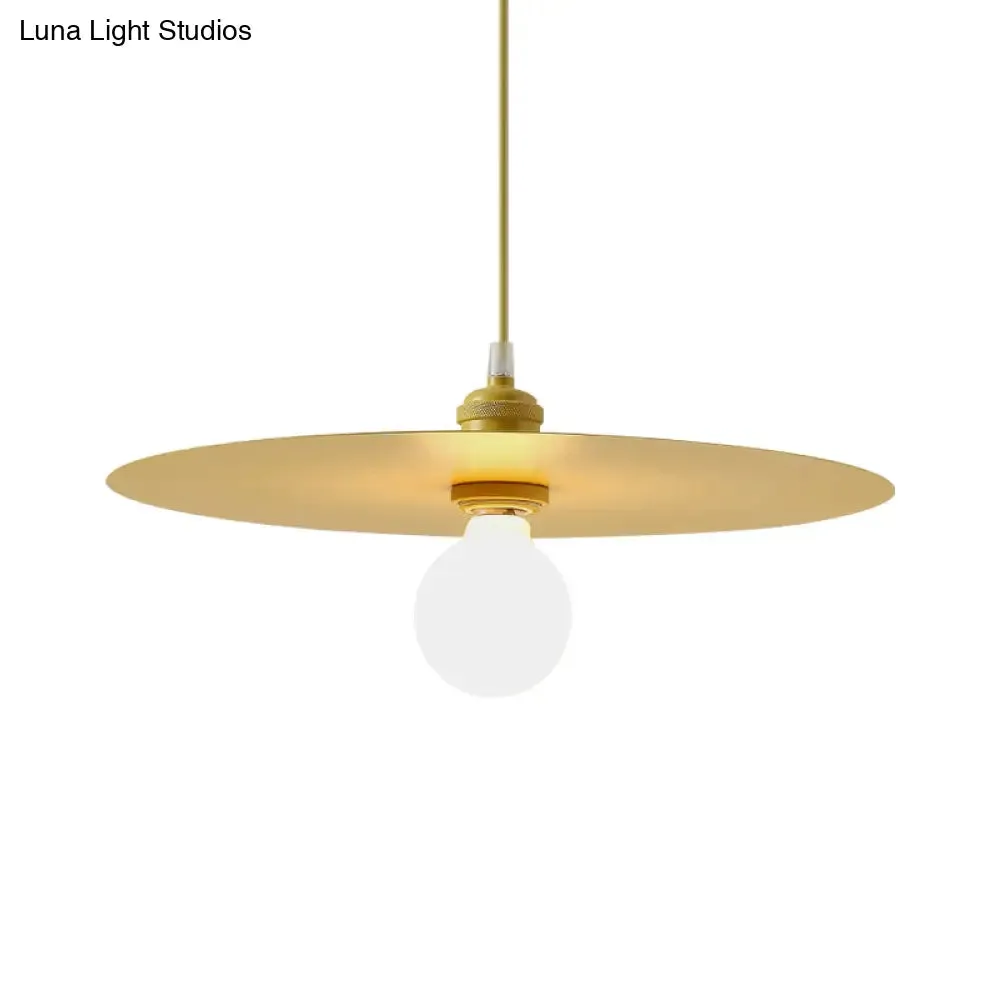 Macaron Pendant Light with Metal Disc Shade, Multi Color Options and Single Bulb