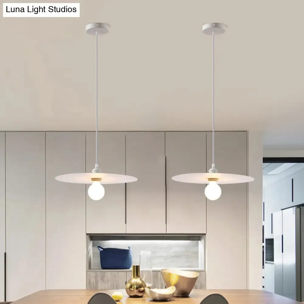 Macaron Pendant Light with Metal Disc Shade, Multi Color Options and Single Bulb