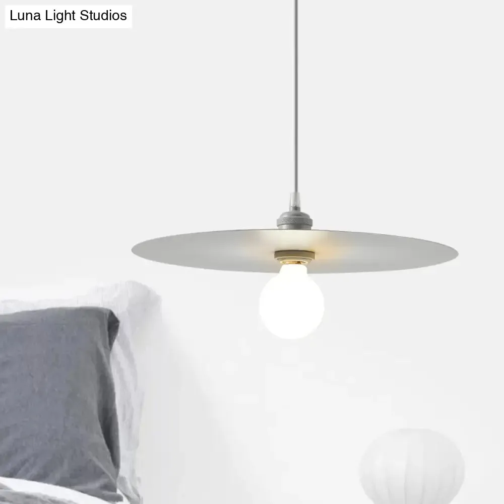 Macaron Pendant Light with Metal Disc Shade, Multi Color Options and Single Bulb