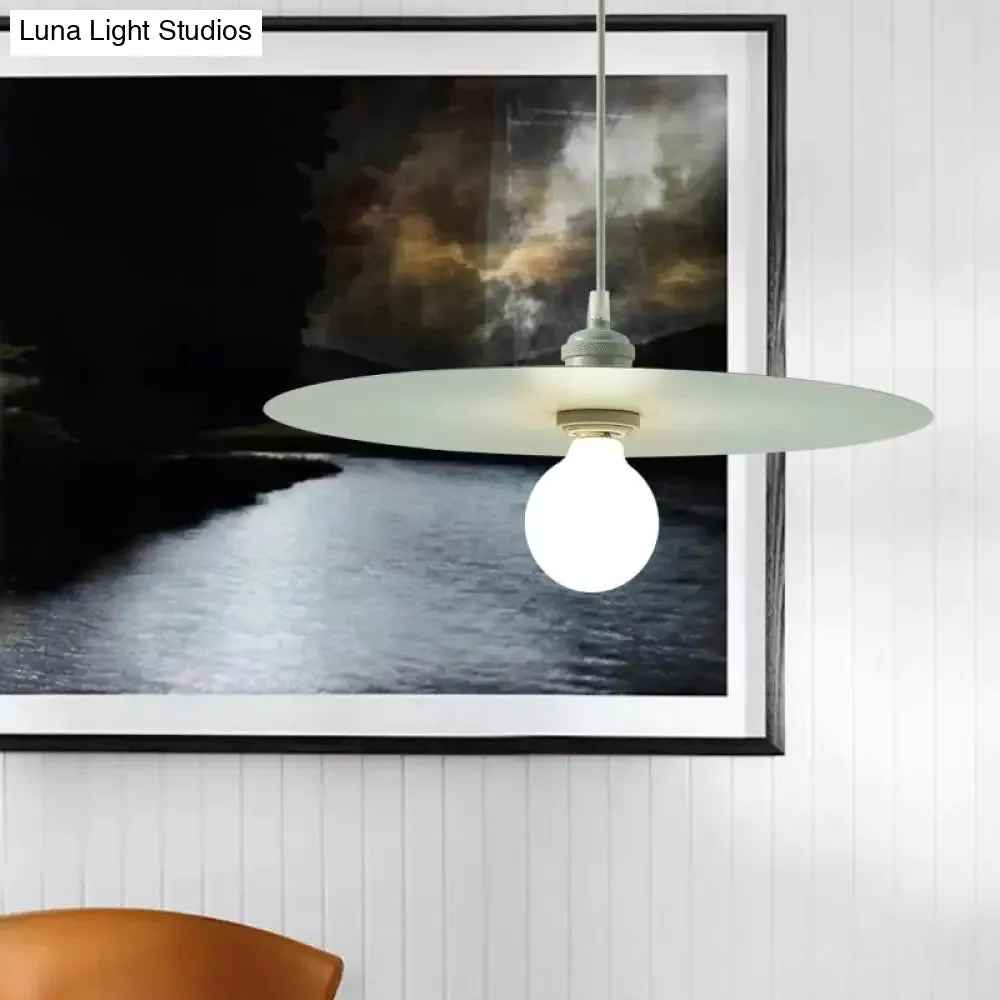 Macaron Pendant Light with Metal Disc Shade, Multi Color Options and Single Bulb