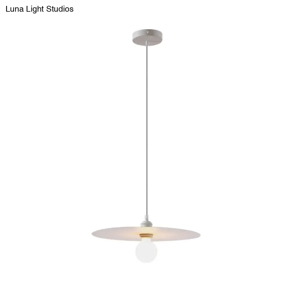 Macaron Pendant Light with Metal Disc Shade, Multi Color Options and Single Bulb