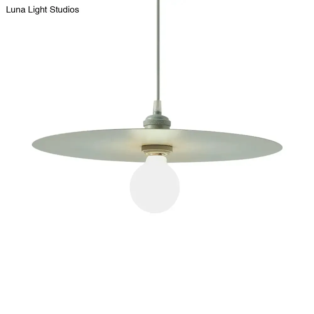 Macaron Pendant Light with Metal Disc Shade, Multi Color Options and Single Bulb