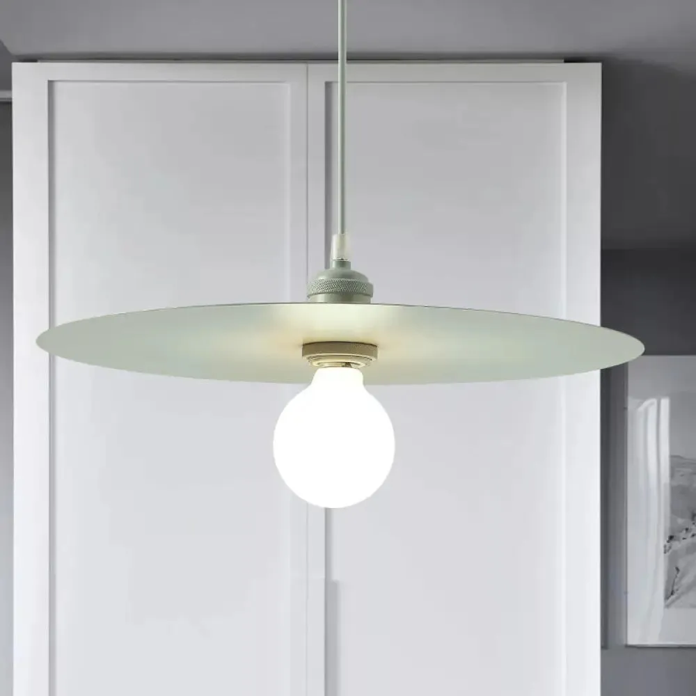 Macaron Pendant Light with Metal Disc Shade, Multi Color Options and Single Bulb