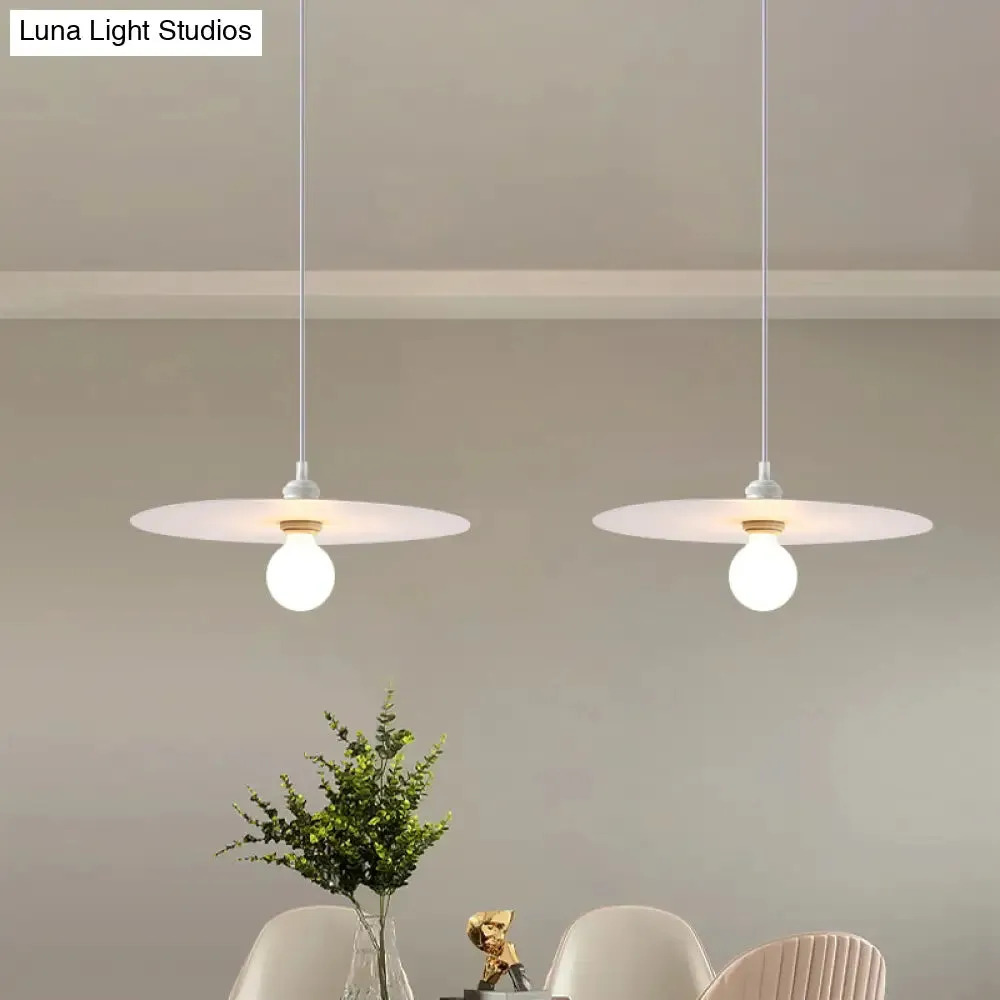 Macaron Pendant Light with Metal Disc Shade, Multi Color Options and Single Bulb