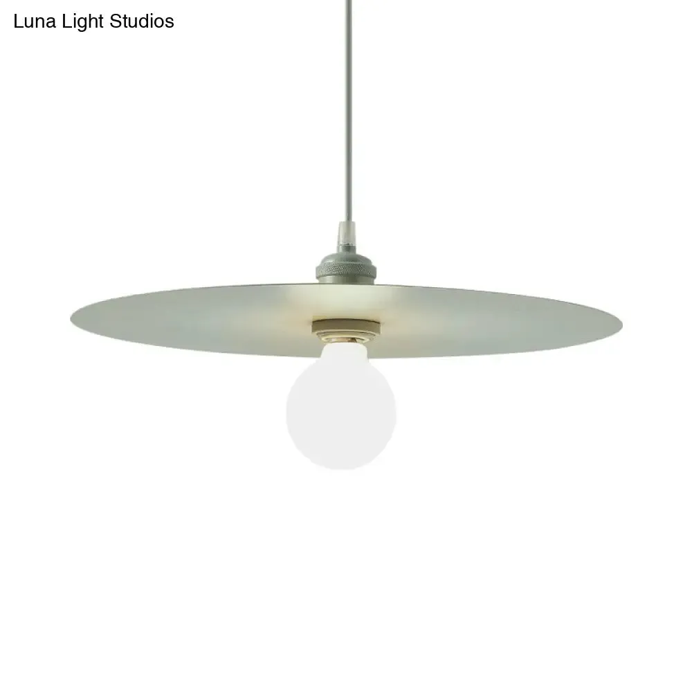Macaron Pendant Light with Metal Disc Shade, Multi Color Options and Single Bulb