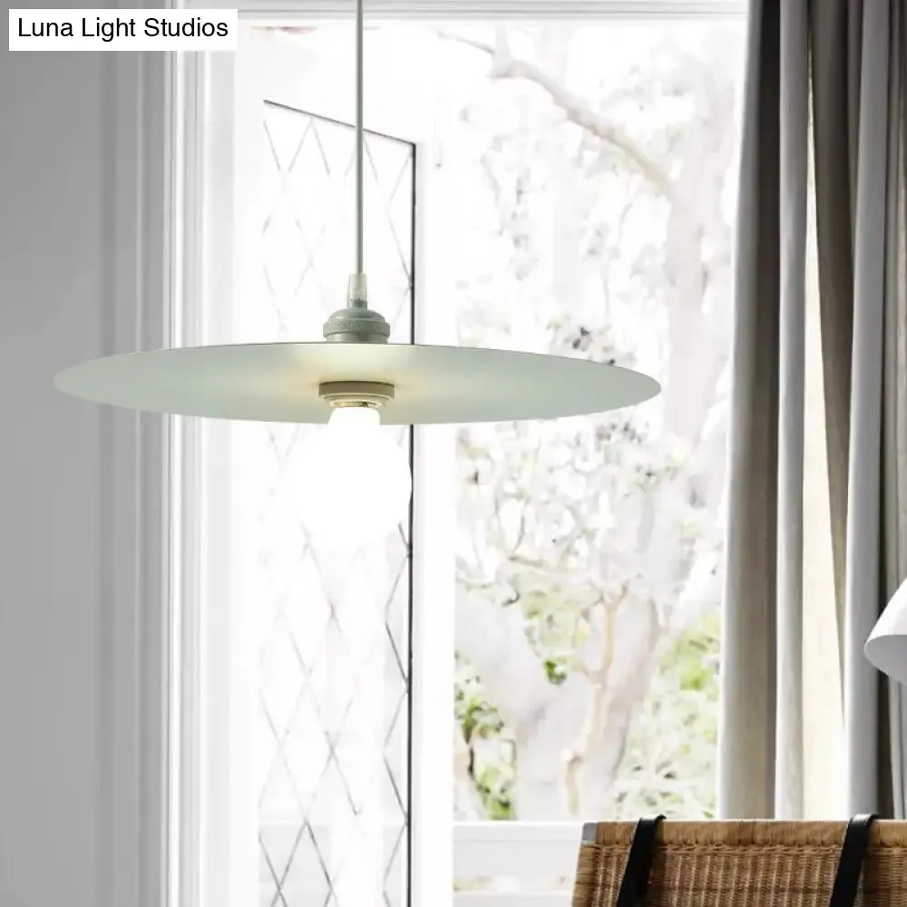Macaron Pendant Light with Metal Disc Shade, Multi Color Options and Single Bulb