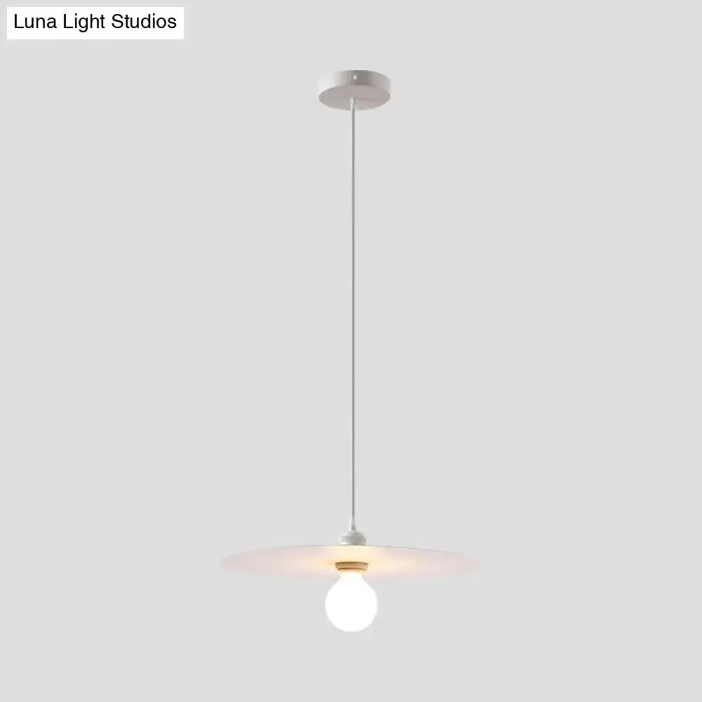 Macaron Pendant Light with Metal Disc Shade, Multi Color Options and Single Bulb
