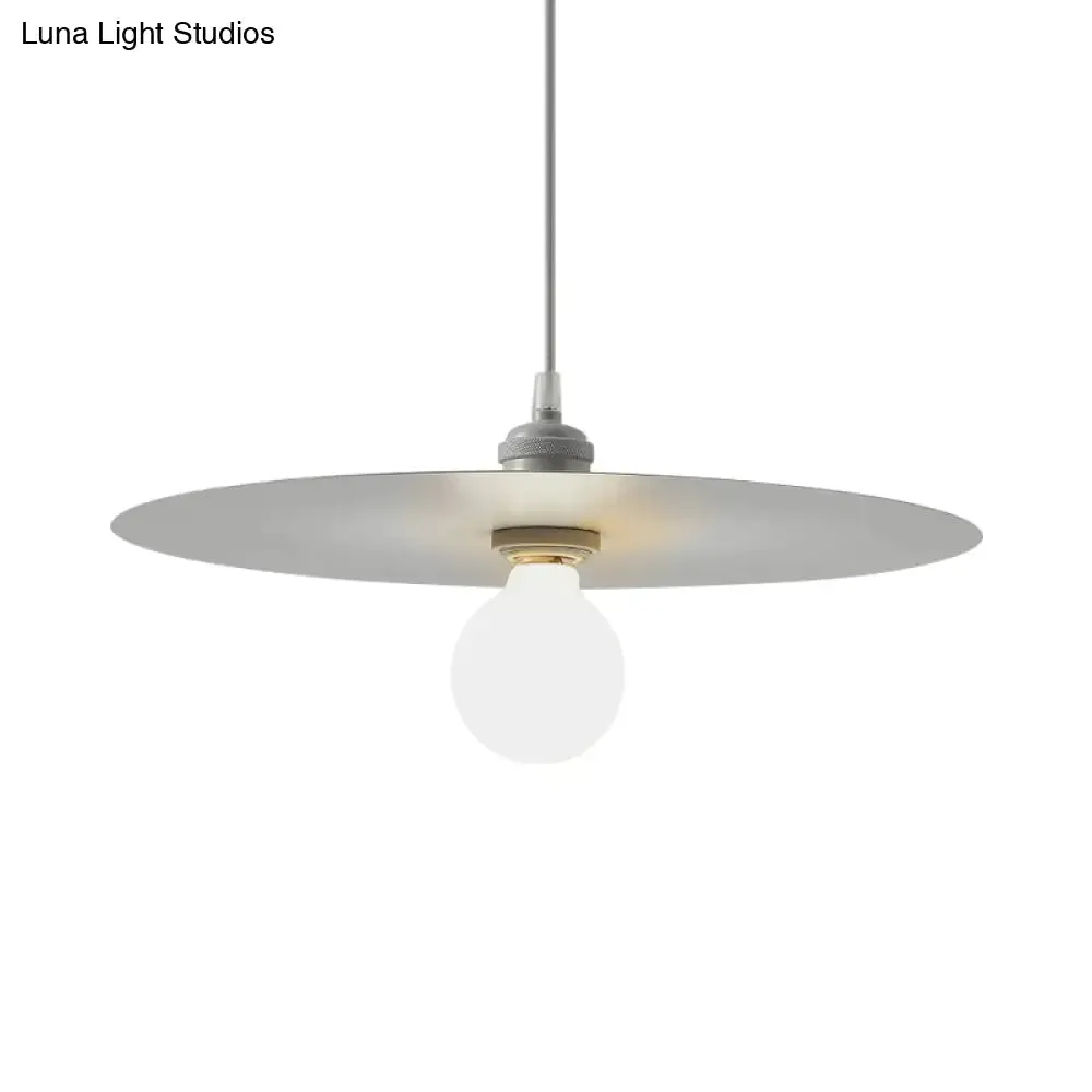 Macaron Pendant Light with Metal Disc Shade, Multi Color Options and Single Bulb