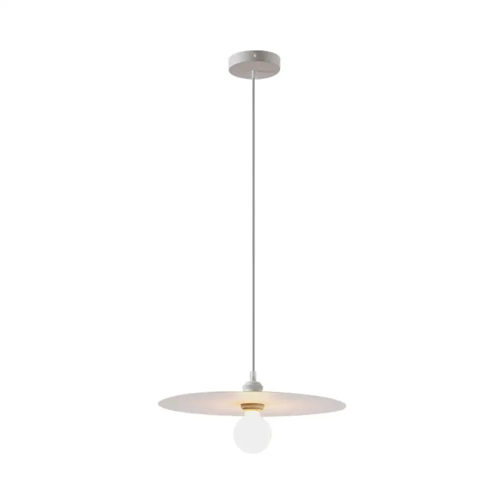 Macaron Pendant Light with Metal Disc Shade, Multi Color Options and Single Bulb
