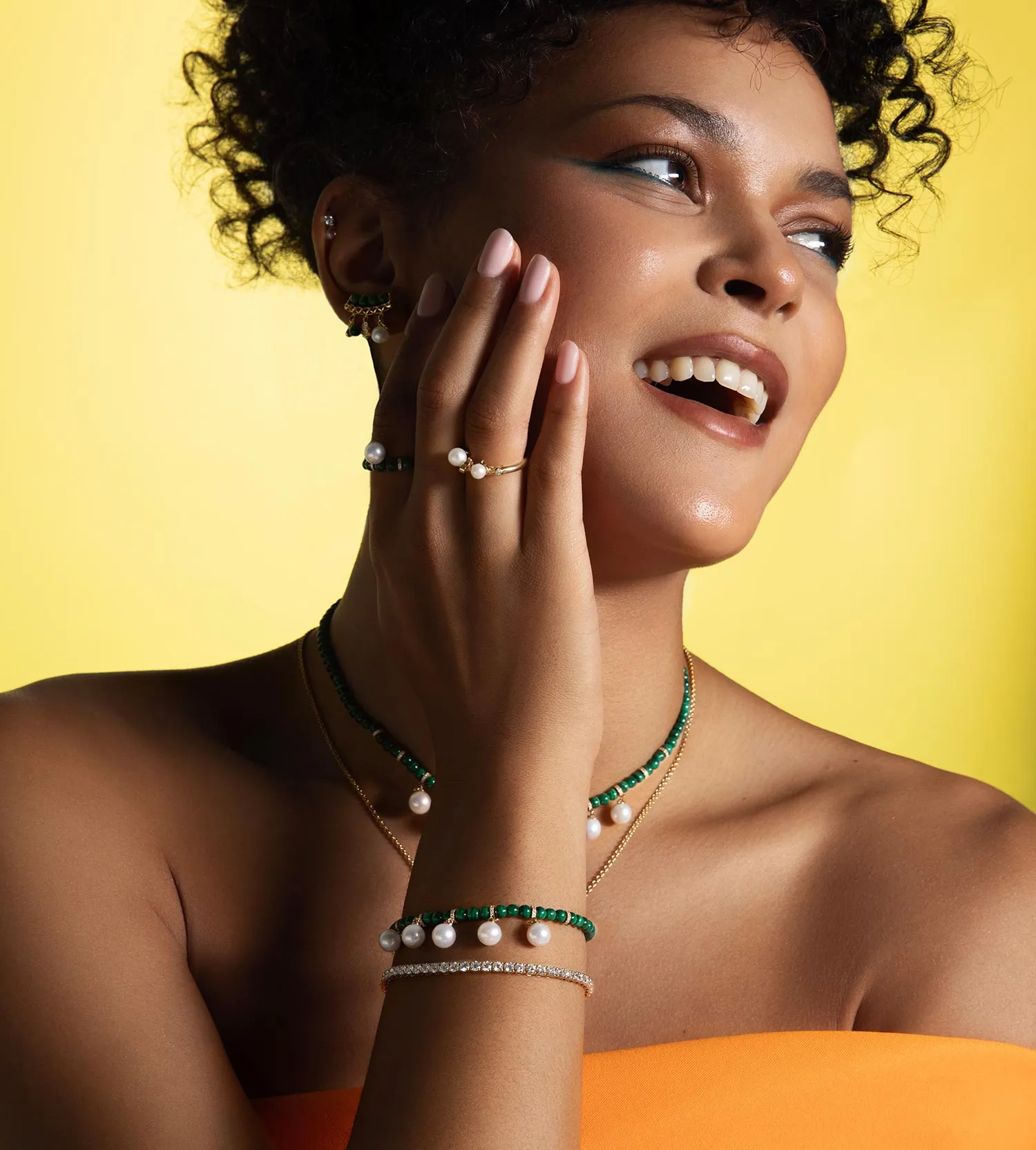 Malachite perlée bracelet