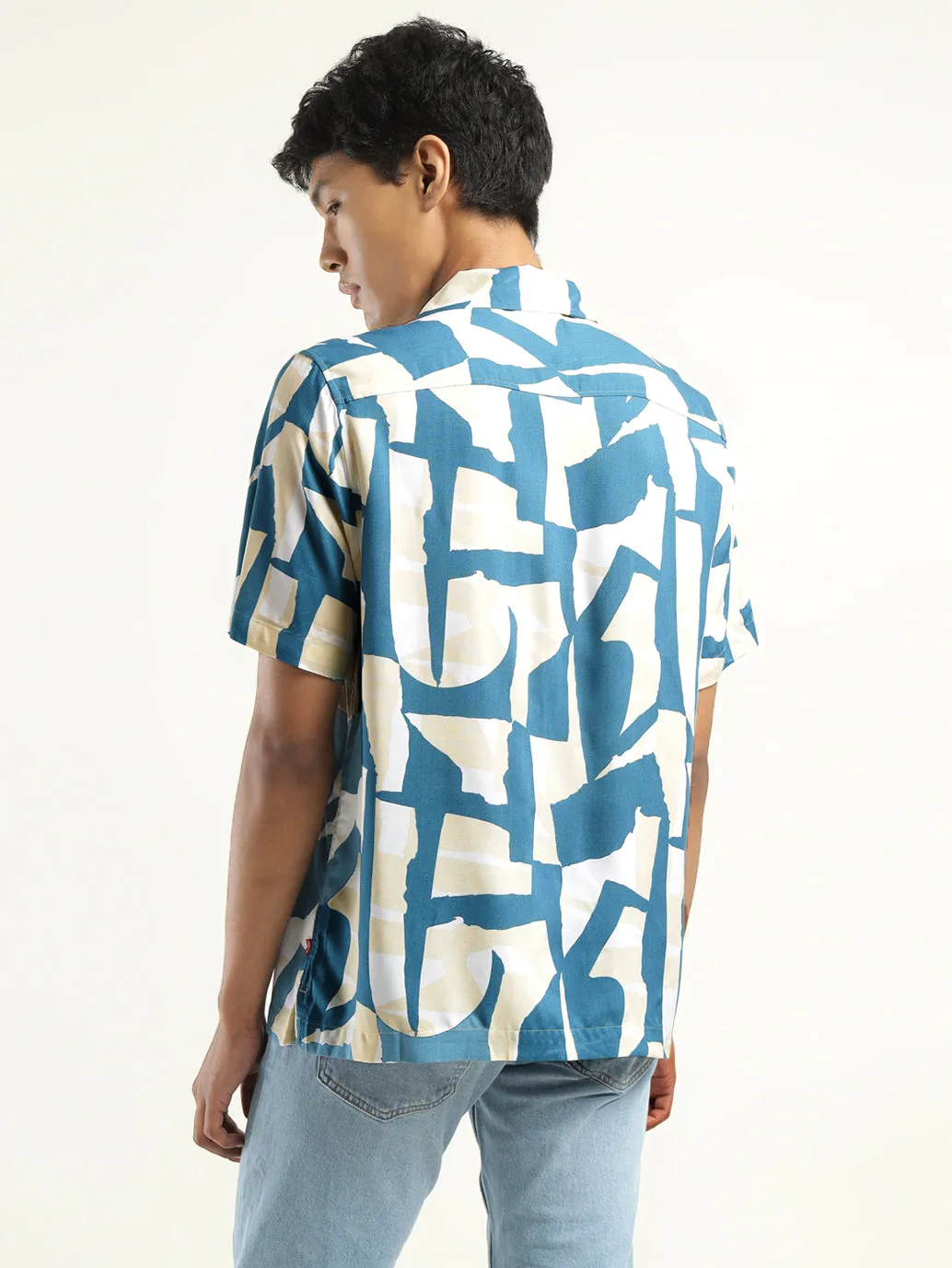 Men's Abstract Print Camp Shirt