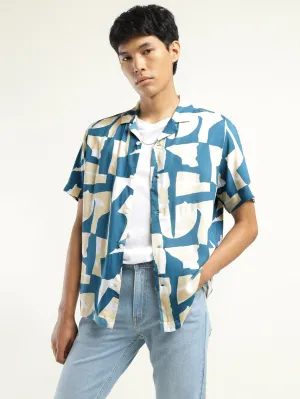 Men's Abstract Print Camp Shirt