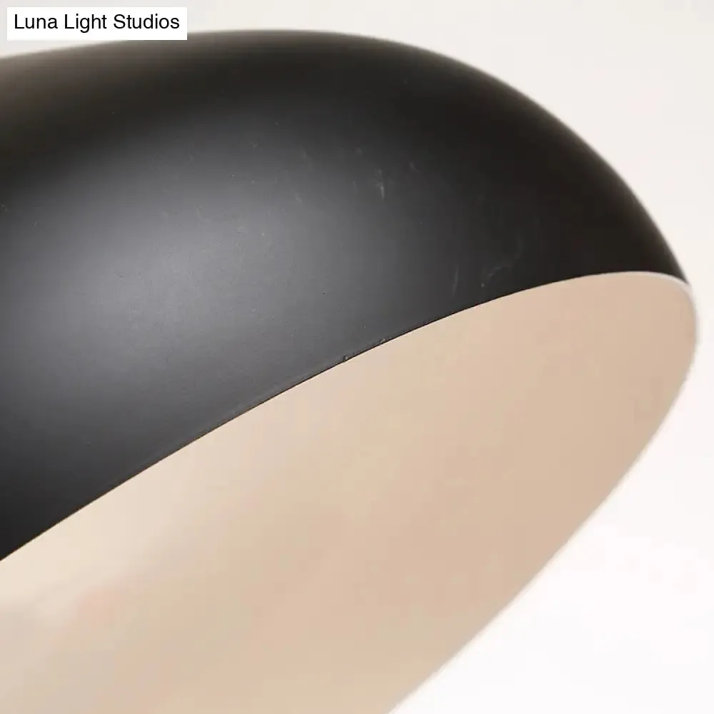 Metallic Dome Pendant Lamp - Simple Style, 1 Head, Black/White - Ideal for Dining Rooms - Available in 12.5" and 16.5" Width