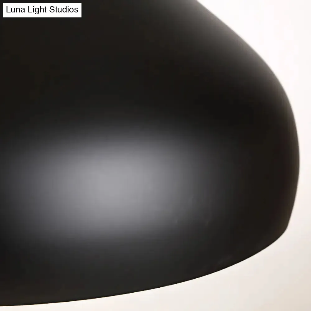 Metallic Dome Pendant Lamp - Simple Style, 1 Head, Black/White - Ideal for Dining Rooms - Available in 12.5" and 16.5" Width